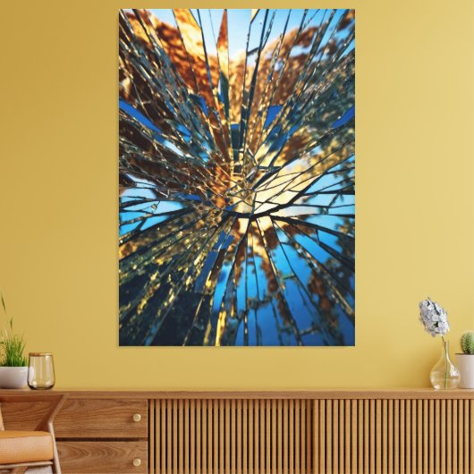 粉砕された鏡キャンバス – シュレアル抽象芸術ドリームsc キャンバスプリント (インサイチュ (リビング))