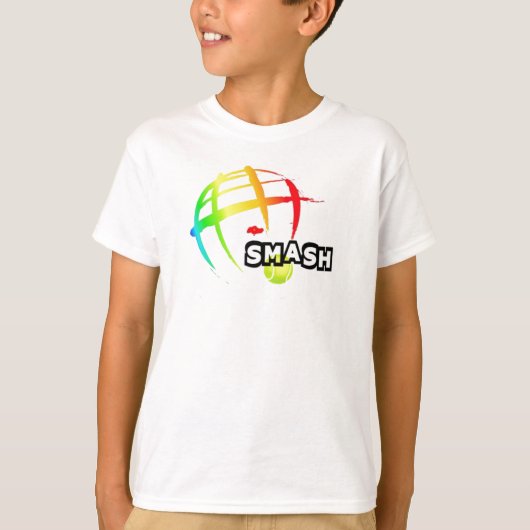 粉砕のテニスのワイシャツ-子供 Tシャツ (正面)