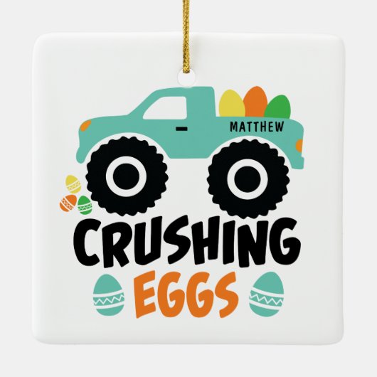 粉砕エッグクールイースターモダントラック名 セラミックオーナメント (裏面)