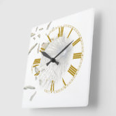 粉砕エフェクト スクエア壁時計 (傾斜)