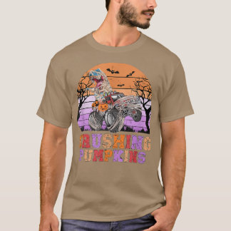 粉砕カボチャ恐竜モンスタートラックレトロハル Tシャツ
