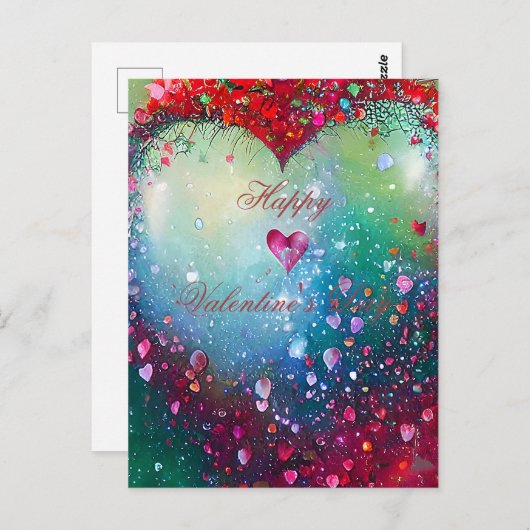 粉砕ハートバレンタイン ポストカード (正面/裏面)