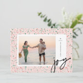 粉砕ペパーミントTerrazzoクリスマスフォトカード シーズンカード (スタンド正面)