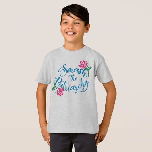 粉砕家父長制の男の子のTシャツ Tシャツ (正面フル)