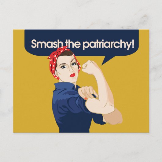 粉砕家父長制の男女同権主義のことわざ ポストカード (正面)
