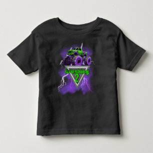 粉砕"任意の年齢"モンスタートラックの誕生日Tシャツ トドラーTシャツ