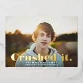 粉砕Itおもしろいモダンタイポグラフィ |卒業実在 箔招待状 (正面)