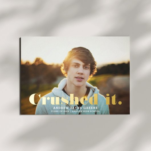 粉砕Itおもしろいモダンタイポグラフィ |卒業実在 箔招待状