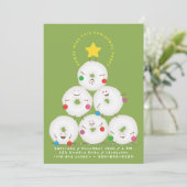 粉糖ドーナツツリー クリスマスパーティー 招待状 (スタンド正面)