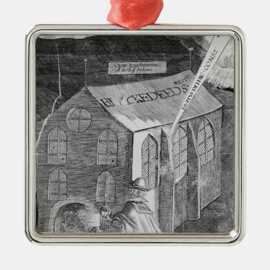 粉1605年が付いているプロット メタルオーナメント (正面)