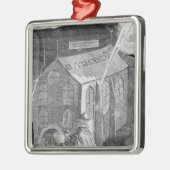 粉1605年が付いているプロット メタルオーナメント (左)