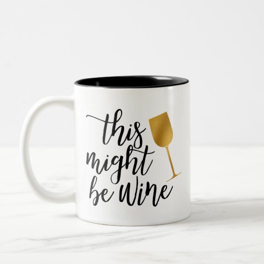 粋これはワインのコーヒーマグ白のワインであるかもしれません ツートーンマグカップ (左)