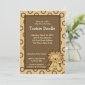 粋でかわいいジャングルのライオン5x7のベビーシャワーの招待状 招待状 (スタンド正面)