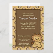 粋でかわいいジャングルのライオン5x7のベビーシャワーの招待状 招待状 (正面/裏面)