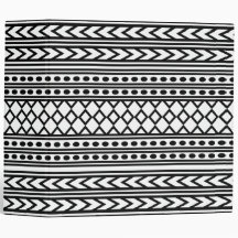 粋でアステカな種族のプリントの幾何学的なパターン(黒)