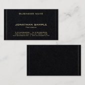 粋でエレガントでお洒落で黒い金ゴールドのデザインの贅沢 名刺 (正面/裏面)