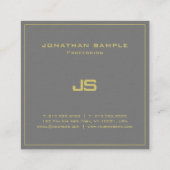 粋でエレガントなモノグラムの平野の優れた厚い贅沢 スクエア名刺 (裏面)