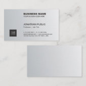 粋でエレガントな銀のお洒落でシックで明白な企業の 名刺 (正面/裏面)