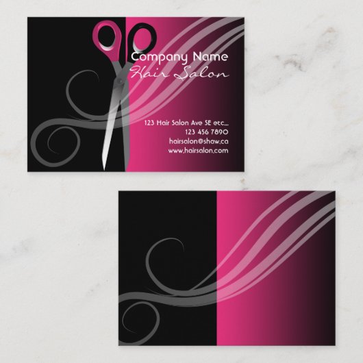 粋でカラフルなヘアーサロンの名刺 名刺 (正面/裏面)
