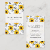 粋でガーリーで黄色い花模様 名刺 (正面/裏面)