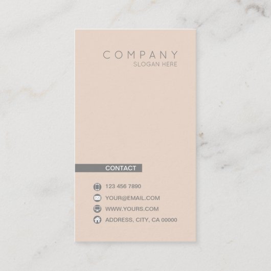 粋でシックでコンテンポラリーな縦の名刺 名刺 (裏面)