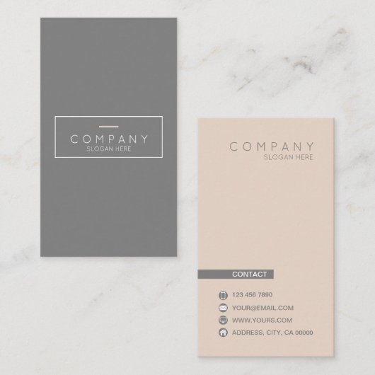 粋でシックでコンテンポラリーな縦の名刺 名刺 (正面/裏面)