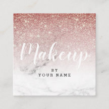 粋でシックなブラウンの大理石の正方形の名刺