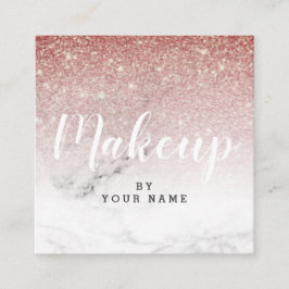 粋でシックなブラウンの大理石の正方形の名刺 スクエア名刺