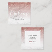 粋でシックなブラウンの大理石の正方形の名刺 スクエア名刺 (正面/裏面)