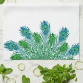 粋でシックな孔雀の羽 キッチンタオル (折り畳み)