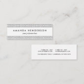 粋でシックな白黒ドット・パターン スキニー名刺 (正面/裏面)