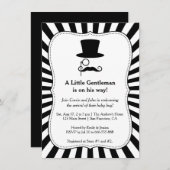 粋でシックな紳士の男の赤ちゃんのシャワーの招待 招待状 (正面/裏面)