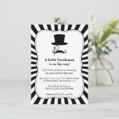 粋でシックな紳士の男の赤ちゃんのシャワーの招待 招待状 (スタンド正面)