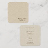 粋でシンプルなテンプレートの最小主義のモダンなベージュ色 スクエア名刺 (正面/裏面)