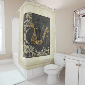 粋でスタイリッシュでシックなファッションパリはnの香水に蹄鉄を打ちます シャワーカーテン (インサイチュ)