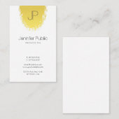 粋でスタイリッシュでモノグラムのでお洒落で明白な金ゴールドの一見 名刺 (正面/裏面)