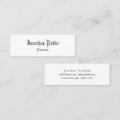 粋でスタイリッシュなデザインのクラシックでノスタルジックな一見の平野 スキニー名刺 (正面/裏面)