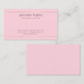 粋でスタイリッシュなデザインのピンクの金ゴールドのストライプのシックな平野 名刺 (正面/裏面)