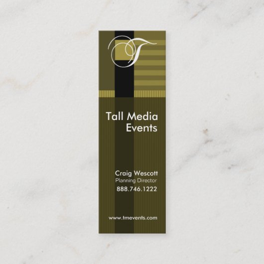 粋でスタイリッシュな細い縦縞のプロフィールカードテンプレート スキニー名刺 (正面)