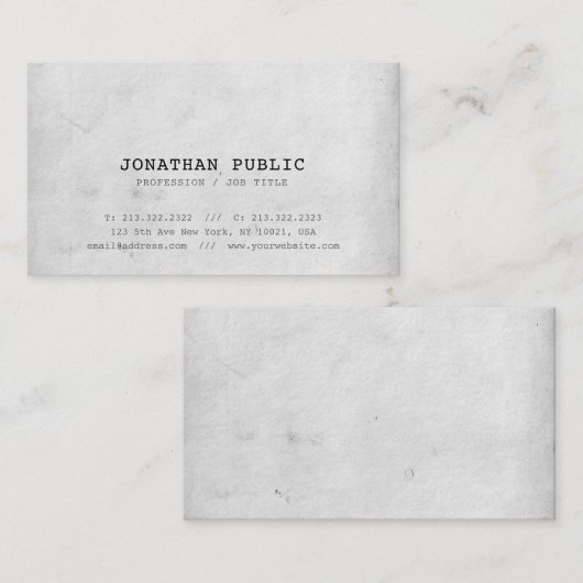 粋でノスタルジックな一見のエリートのデザインの平野の贅沢 名刺 (正面/裏面)