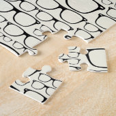 粋でファンキーなおたくの真面目なギークのレトロガラス ジグソーパズル (側面)