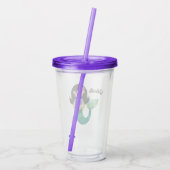 粋でフェイクなホイルのラテンアメリカ系の人魚のパーソナライズな女の子 アクリルタンブラー (裏面)