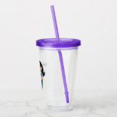 粋でフェイクなホイルのラテンアメリカ系の人魚のパーソナライズな女の子 アクリルタンブラー (左)