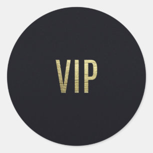 粋でフェイクな金ぱくホイル"VIP"のタイポグラフィ ラウンドシール