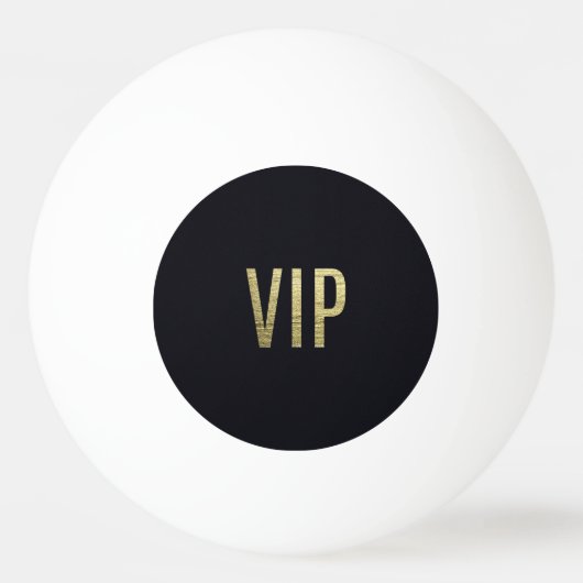 粋でフェイクな金ぱくホイル"VIP"のタイポグラフィ 卓球ボール (正面)