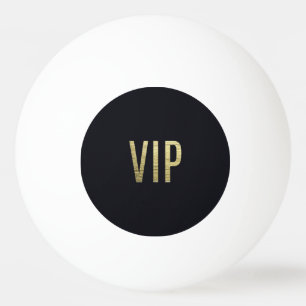 粋でフェイクな金ぱくホイル"VIP"のタイポグラフィ 卓球ボール