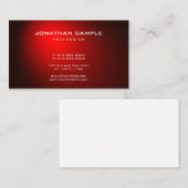 粋でミニマルでシックなデザインの黒の赤い平野 名刺 (正面/裏面)