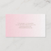 粋でミニマルでスタイリッシュなピンクのデザインの贅沢 名刺 (裏面)