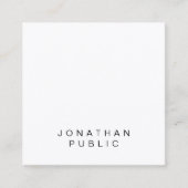 粋でミニマルなテンプレートのプロフェッショナルのグラフィック スクエア名刺 (正面)