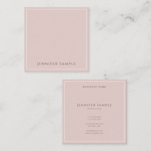 粋でモダンでエレガントなシンプルな設計のテンプレートの上品 スクエア名刺 (正面/裏面)